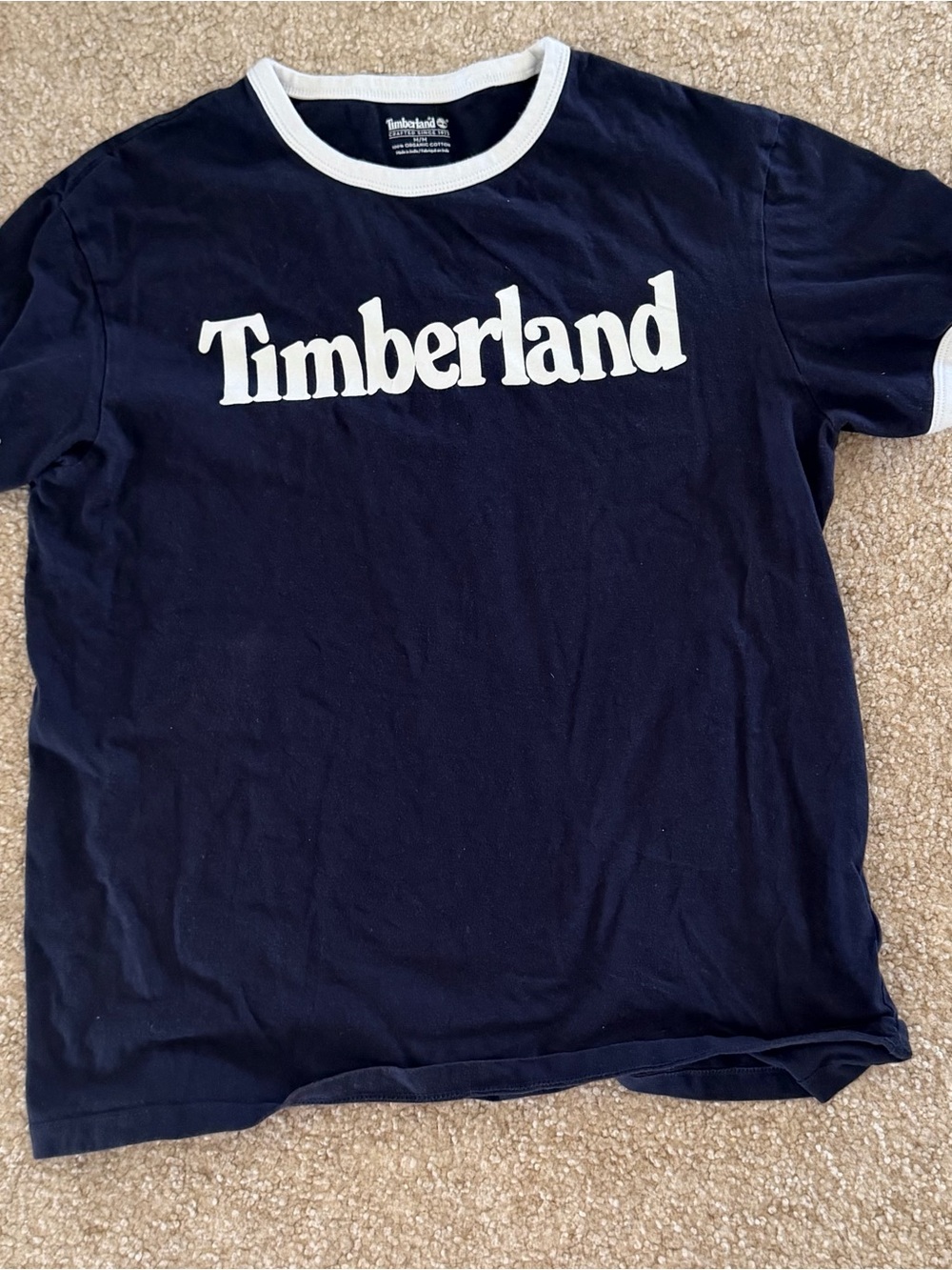 Timberland Navy  Cotton Tee with White Trim